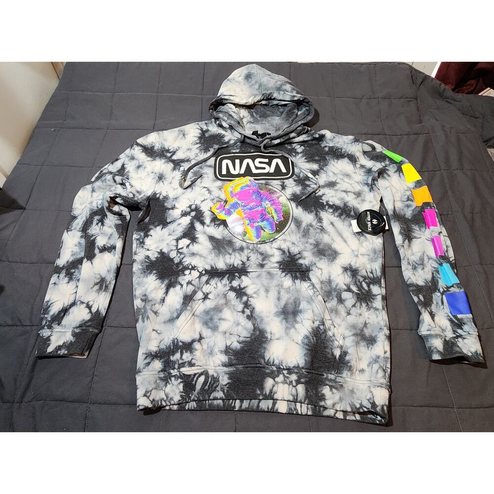 Hyper Space NASA Hoodie Tie Dye Astronaut Graphic Mens Medium NWT
